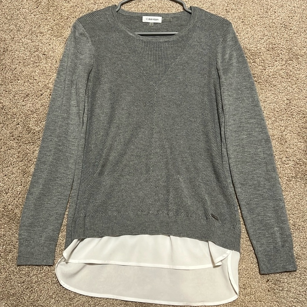 Grey Crewneck Sweater Shirt